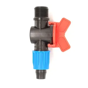 Agricultural Drip Irrigation Fittings 16Mm Irrigation Drip Pipe Connectors Thread Locked Mini Valve