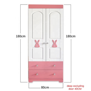 <span class=keywords><strong>Armoire</strong></span> pour Enfants en <span class=keywords><strong>Bois</strong></span> Moderne à 2 Portes, Organisateur de Vêtements, Penderie de Chambre Fille Bébé, <span class=keywords><strong>Rose</strong></span> Lapin, Haute Qualité, Prix Usine - Product Image 6