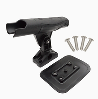 Support de canne à pêche réglable avec base fixe pour sondeur de pêche, idéal pour kayak, bateau gonflable et équipements de sports nautiques