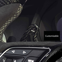 Volant sport multifonction en cuir et fibre de carbone à 3 branches avec éclairage LED défilant pour Audi A3/A4/A5/A6/A7