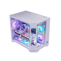 ZeroMaster Gaming PC Case Mid Tower Micro ATX Computer Case White LCD Screen Tempered Glass Desktop Chassis OEM ODM