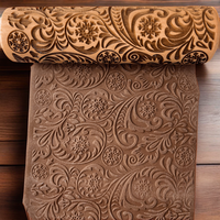 Rouleau à pâtisserie en bois de hêtre à motif sapin de Noël pour gaufrage de fondant et biscuits, écologique et de haute qualité