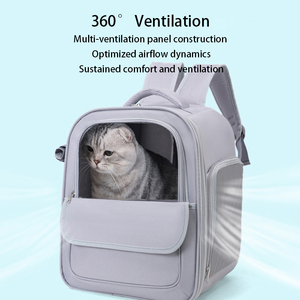 กระเป๋าเป้ใสสำหรับแมวแบบมีช่องระบายอากาศ สายสะพายไหล่ปรับได้ คุณภาพหรูหรา ขายส่ง อุปกรณ์สำหรับสัตว์เลี้ยง กระเป๋าเดินทางสำหรับสัตว์เลี้ยง - Product Image 1