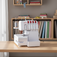 Nouvelle machine à coudre surjeteuse Jukky JK843 pour usage domestique, 2/3/4 fils, rouge rose, machine à coudre OEM
