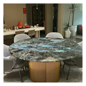 Çin madeni doğal lüks granit mavi labradorit granit için High-End yemek masası tezgah