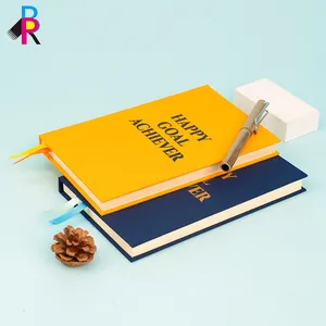 Factory Gold Foil Stamping Logo Notebooks Linen A5 Lined Weekly Journal Custom Design Notebook