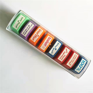<span class=keywords><strong>Nuovo</strong></span> design timbri di valutazione della scuola colorato motivazionale incoraggiante 5 in 1 auto-inchiostrazione Set di francobolli per insegnanti - Product Image 1