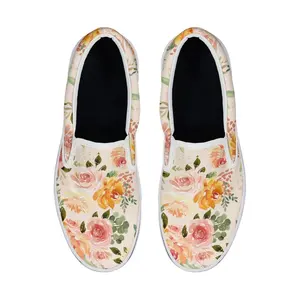 Custom Text Rose Check with These Lazy Canvas Shoes for Men and Women Slip On Shoes