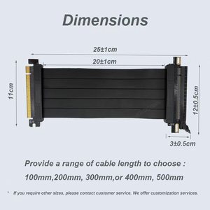 PCIE 4.0 uzatma kablosu, siyah 16x korumalı yüksek hızlı dayanıklı <span class=keywords><strong>GPU</strong></span> yükseltici kablo <span class=keywords><strong>GPU</strong></span> uzatma kartı için PCI Express portu ile - Product Image 6