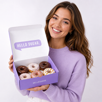 Boîtes en carton ondulé personnalisées à 6 compartiments pour donuts, gaufres, pâtisseries, biscuits, desserts, gâteaux, aliments, emballages alimentaires en papier