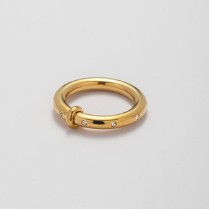 Anillo de Eternidad Minimalista al por Mayor YF5113, Impermeable, Antideslustre, de Acero Inoxidable con Baño PVD de 18k, Anillo de Zirconia Cúbica de Círculo Completo - Product Image 2