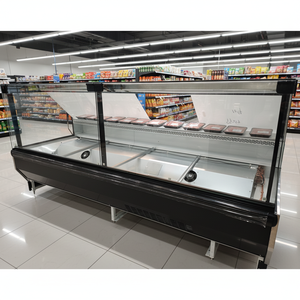<span class=keywords><strong>Vitrine</strong></span> réfrigérée <span class=keywords><strong>pour</strong></span> charcuterie de supermarché avec refroidissement par air <span class=keywords><strong>pour</strong></span> viande et fruits de mer, 2 portes, commande numérique - Product Image 1