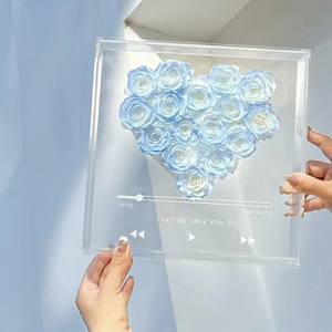 नाजुक उपहार शाश्वत फूल ऐक्रेलिक पैकेजिंग बॉक्स वैलेंटाइन का दिन उपहार, महिलाओं के लिए उपहार - Product Image 4
