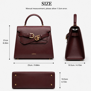 Women Structured Top Handle Bag PU Leather Flap Handbag Elegant Shoulder Crossbody Purse With Belt Buckle Detail Daily Work Bag - Product Image 5