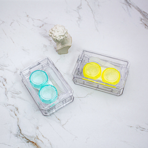 Estuche Transparente Compacto y Portátil para Lentes de Contacto, <span class=keywords><strong>Pequeño</strong></span> y Elegante, Caja Doble con Tapa a Presión, Sin Tapa Giratoria - Product Image 2