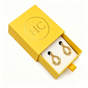Estuche deslizante para joyería troquelado a medida, caja de lujo para pendientes cubierta de tela, solución de branding premium, fábrica exportadora - Product Image 1