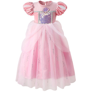 Tv & Movie Ariel fiesta de cumpleaños vestir niños Halloween Cosplay niñas sirena vestido rosa princesa disfraz con accesorios - Product Image 2