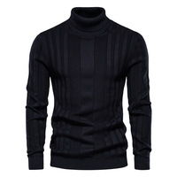 Pull tricoté décontracté à col roulé uni pour homme, best-seller automne, chaud, personnalisable, directement de l'usine