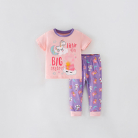 Ensemble de vêtements d'été pour enfants, t-shirt à manches courtes et pantalon à imprimé de dessin animé, vêtements d'été pour filles en 2 pièces