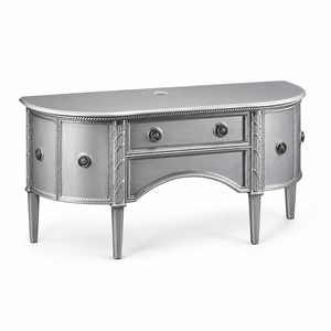 Meuble-lavabo <span class=keywords><strong>de</strong></span> <span class=keywords><strong>salle</strong></span> <span class=keywords><strong>de</strong></span> <span class=keywords><strong>bain</strong></span> moderne <span class=keywords><strong>de</strong></span> luxe en argent, 47 pouces, demi-lune, en bois massif, avec vasque à poser, pour projets <span class=keywords><strong>de</strong></span> villas et d'hôtels - Product Image 2