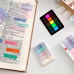 Notes autocollantes fluorescentes en PET couleur lavande Macaron, 3 couleurs, ensemble de papeterie pour enfants - Product Image 5