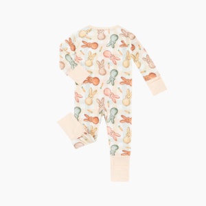 Baju Bayi Motif Kelinci Paskah Miozing Pastel Grosir Bahan Bambu Elastis Bernapas Romper Bayi Musim Panas Bambu - Product Image 3