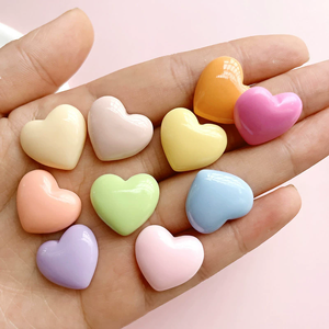 Cabochons en forme de cœur à dos plat en plastique pour bricolage, accessoire de décoration et embellissement pour la maison - Product Image 3