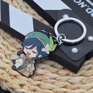 High Quality 2 Designs Cute Metal Pendant <b>Keychain</b> Necklace <b>Anime</b> Style Accessory for Collectible Gift - Product Image 4