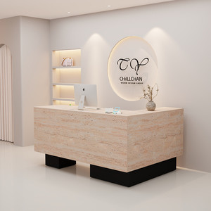 Comptoir de réception moderne blanc, console de caisse vernie pour salle d'exposition d'entreprise, magasin de détail - Product Image 2