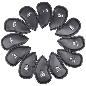 12-Piece PU Leather <b>Golf</b> <b>Iron</b> <b>Head</b> <b>Covers</b>, Padded Club Protectors, OEM/ODM Custom Factory, <b>Golf</b> Accessories - Product Image 1