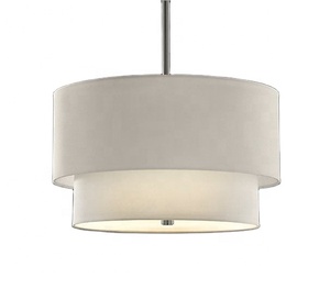 Lámpara Colgante Moderna de 2 Niveles con Pantalla de Tela, Lámpara de Techo <span class=keywords><strong>para</strong></span> Sala de Estar, Dormitorio, Hotel, <span class=keywords><strong>Lamparas</strong></span> - Product Image 1
