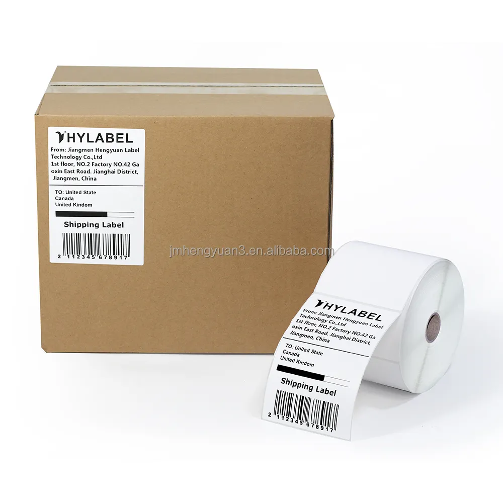 Impermeable blanco en blanco 4x6 pulgadas 500 Uds etiqueta autoadhesiva papel envío 4x6 etiqueta de envío térmico directo
