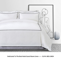 Literie double taille de style hôtel de luxe 5 étoiles couette d'hiver en coton blanc uni fait à la main avec style de confort de canard épais
