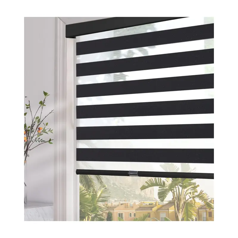 Cheap Luxury Dual-Layer Fabric Cordless Day And Night Zebra Roller Blinds For Window