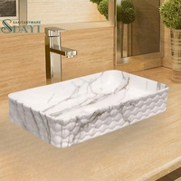 SDAYI Lavabo de table élégant et simple couleur or lavabo en céramique lavabo de salle de bain pour hôtel