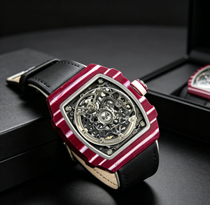 Reloj Mecánico de Lujo de Alta Gama con Diseño Hueco, Caja de Fibra de Carbono Roja, Estilo Ejecutivo para Hombre - Product Image 4