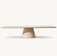 RH CELLINI table basse durable ronde ou rectangulaire avec dessus en marbre luxe moderne style nordique antique pour meubles de salon
