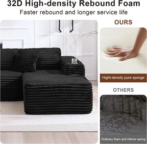 <span class=keywords><strong>โซฟา</strong></span>โมดู<span class=keywords><strong>ล</strong></span>าร์รูปตัว<span class=keywords><strong>แอ</strong></span><span class=keywords><strong>ล</strong></span>ทันสมัยพร้อมที่นั่งลึก ที่วางแก้วใน<span class=keywords><strong>ตัว</strong></span> ช่องเก็บของ วัสดุ PU ไม่ต้องประกอบ สำหรับห้องนั่งเล่นด้านขวา - Product Image 6