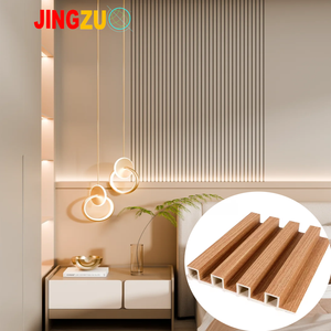 Panneau mural décoratif cannelé en WPC, revêtement mural domestique en PVC imitation bois, <span class=keywords><strong>lambris</strong></span> WPC texture bois pour salon - Product Image 1