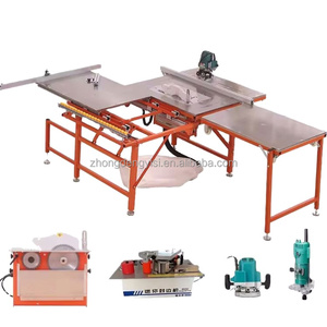 เครื่องเลื่อยฉลุไม้ MDF แบบเลื่อนอัตโนมัติ ใบมีดคู่ ขนาดเล็ก สำหรับงานไม้แนวตั้ง พร้อมมอเตอร์แกนหมุนใหม่ สำหรับงานก่อสร้างไม้ - Product Image 1