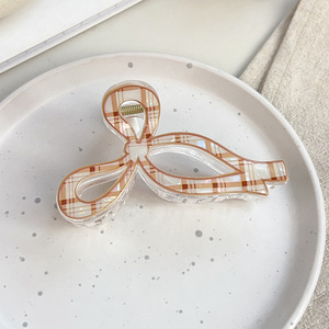 Pinzas de Pelo Grandes con Lazo Degradado, Lindas Pinzas de Pelo con Forma de Lazo Colorido y Parche a Cuadros - Product Image 6