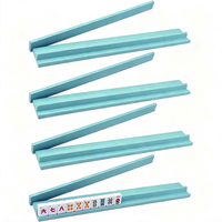 Amerikanische Mahjong-Ständer und -Schieber in Fluoreszierendem Grün/Lila/Blau, Bubblegum-Rosa, Hölzernes Tragbares Langlebiges 4er-Set Mahjong-Zubehör