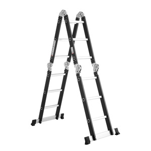 Escalera Multiusos Moderna de Aluminio de 4.55m (15.5 Pies), Telescópica, Plegable, Extensible, Negra, 16 Peldaños, Capacidad de Carga de 150kg - Product Image 3