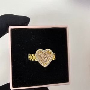 Dropshipping Fashionable pink diamond heart-shaped <strong>ring</strong> for women adjustable <strong>opening</strong> Gold plated Nugget Iced Out zircon <strong>ring</strong> - Product Image 6