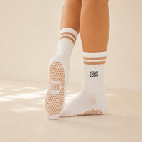 Chaussettes de Pilates légères, antidérapantes, respirantes, en coton, avec grip, pour femmes, taille et couleur personnalisées