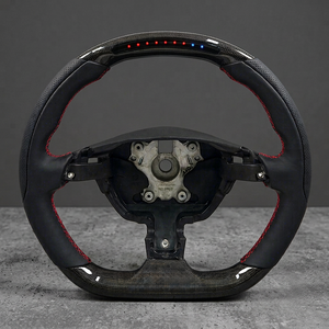 Volant sport de luxe TDD Ferrari F458 488 F12 personnalisé en cuir véritable et fibre de carbone, 1ère génération, 4 branches, 40 mm de largeur de poignée - Product Image 1