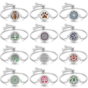 Women/Men's Fashion Aromatherapy for Bracelet Tree Life <b>Locket</b> Crystal Perfume Essential Oil Diffuser Jewelry Crystal Bracelet - Product Image 4