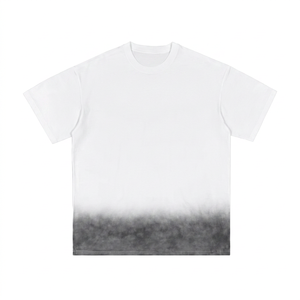 Washed <b>White</b> Oversized Cotton <b>Tee</b> Gradient Wash Streetwear T-Shirt Heavyweight Oversized <b>White</b> <b>Tee</b> Unisex Vintage Wash T-Shirt P - Product Image 1