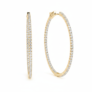1.00TCW Boucle d'oreille en or jaune 14 carats avec diamant véritable à l'envers-Boucles d'oreilles en diamant de qualité supérieure - Product Image 2