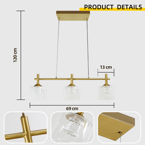 โคมไฟระย้าทรงกลมแบบโมเดิร์น ตกแต่งบ้านสไตล์คลาสสิก หลอดไฟ LED ทรงกลมแบบฟองอากาศ สีทอง โคมไฟระย้าในร่ม ควบคุมด้วยสวิตช์ โคมไฟห้อยแก้ว - Product Image 4
